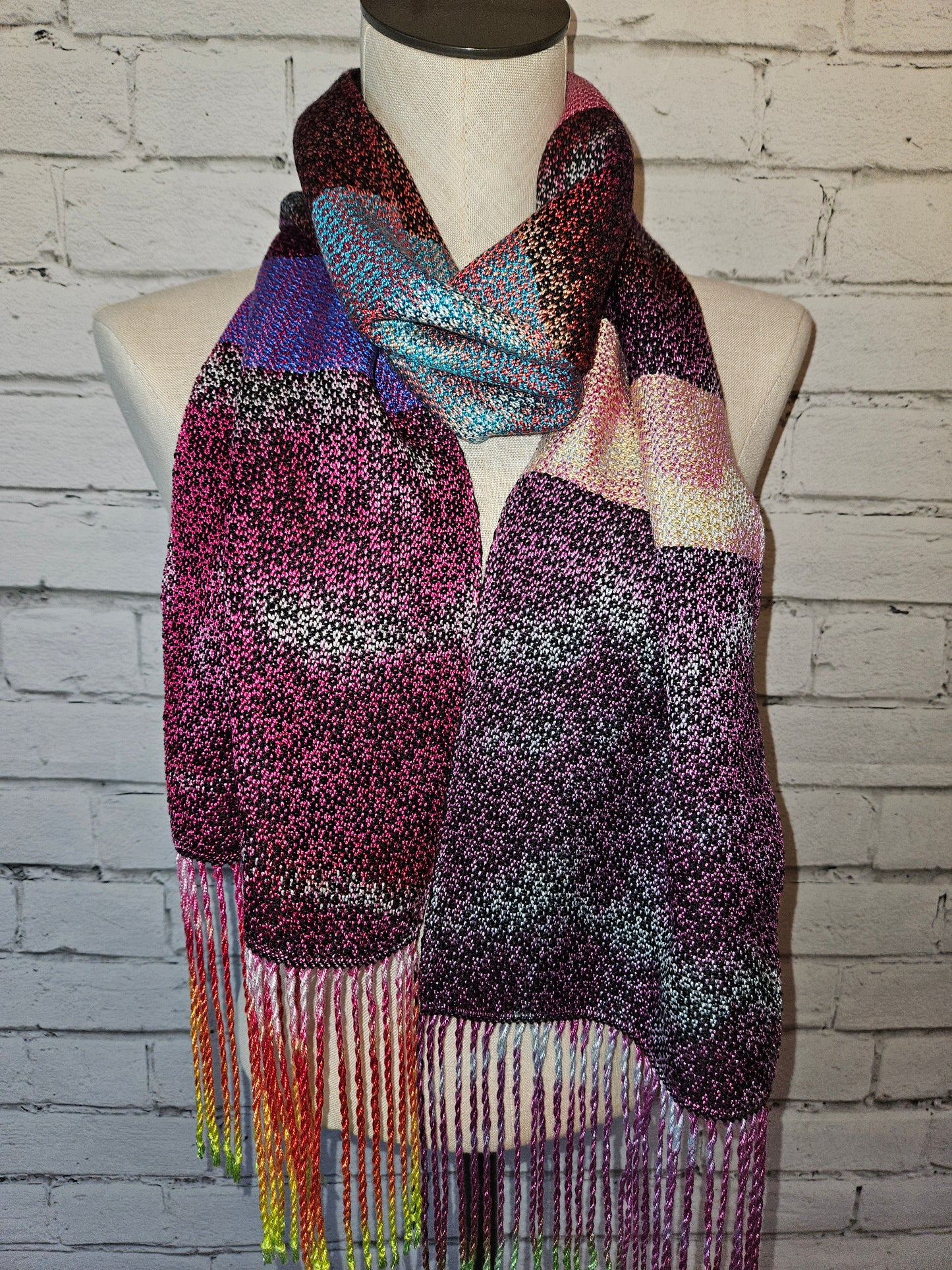 Spring/summer Handpainted Handwoven Scarf