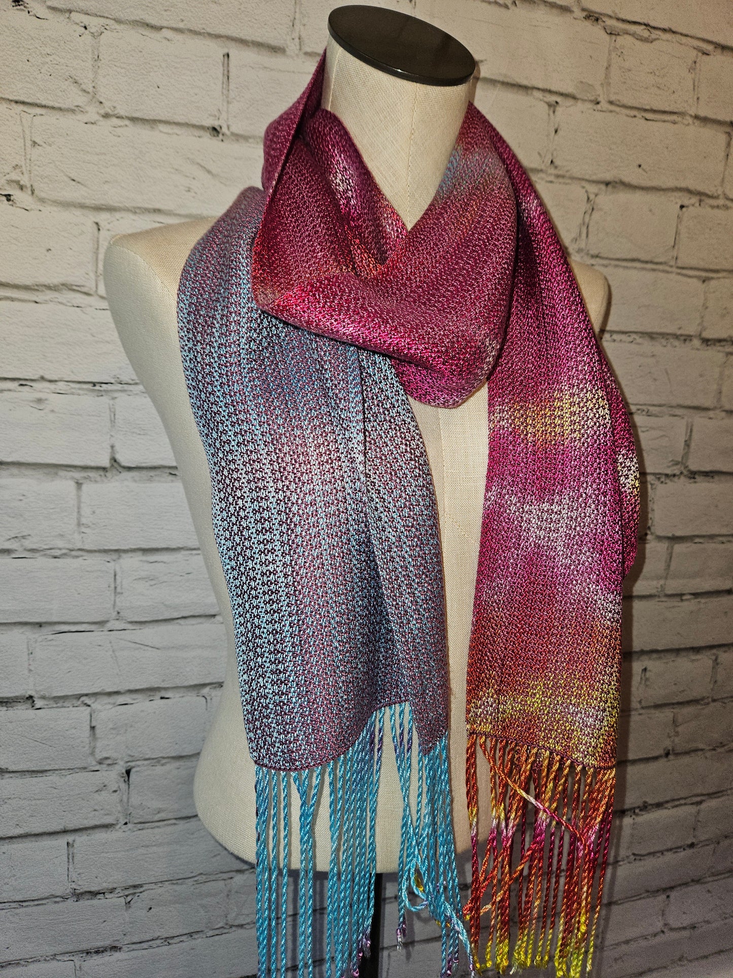 Spring/summer Handpainted Handwoven Scarf