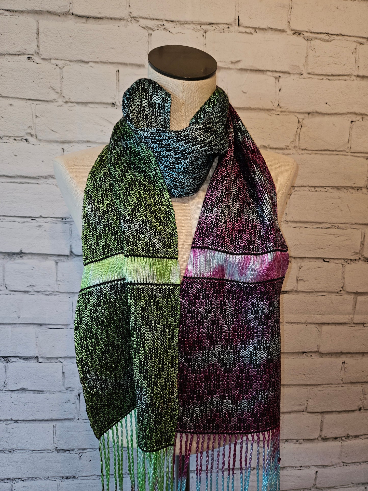 Spring/summer Handpainted Handwoven Scarf