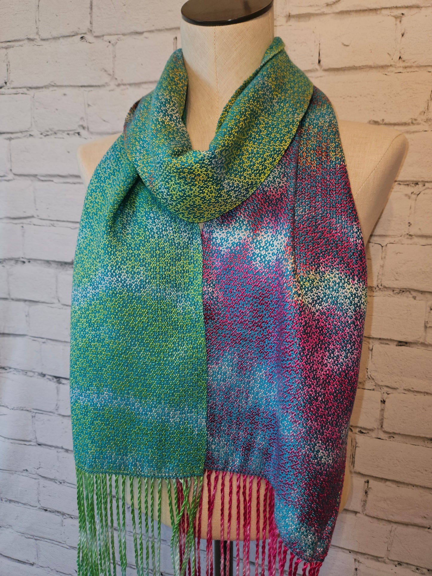 Spring/summer Handpainted Handwoven Scarf