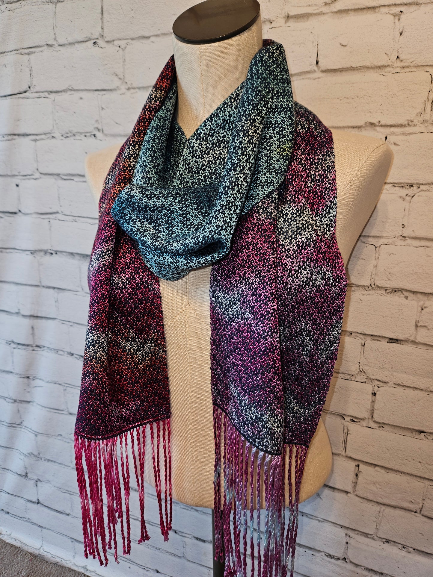 Spring/summer Handpainted Handwoven Scarf