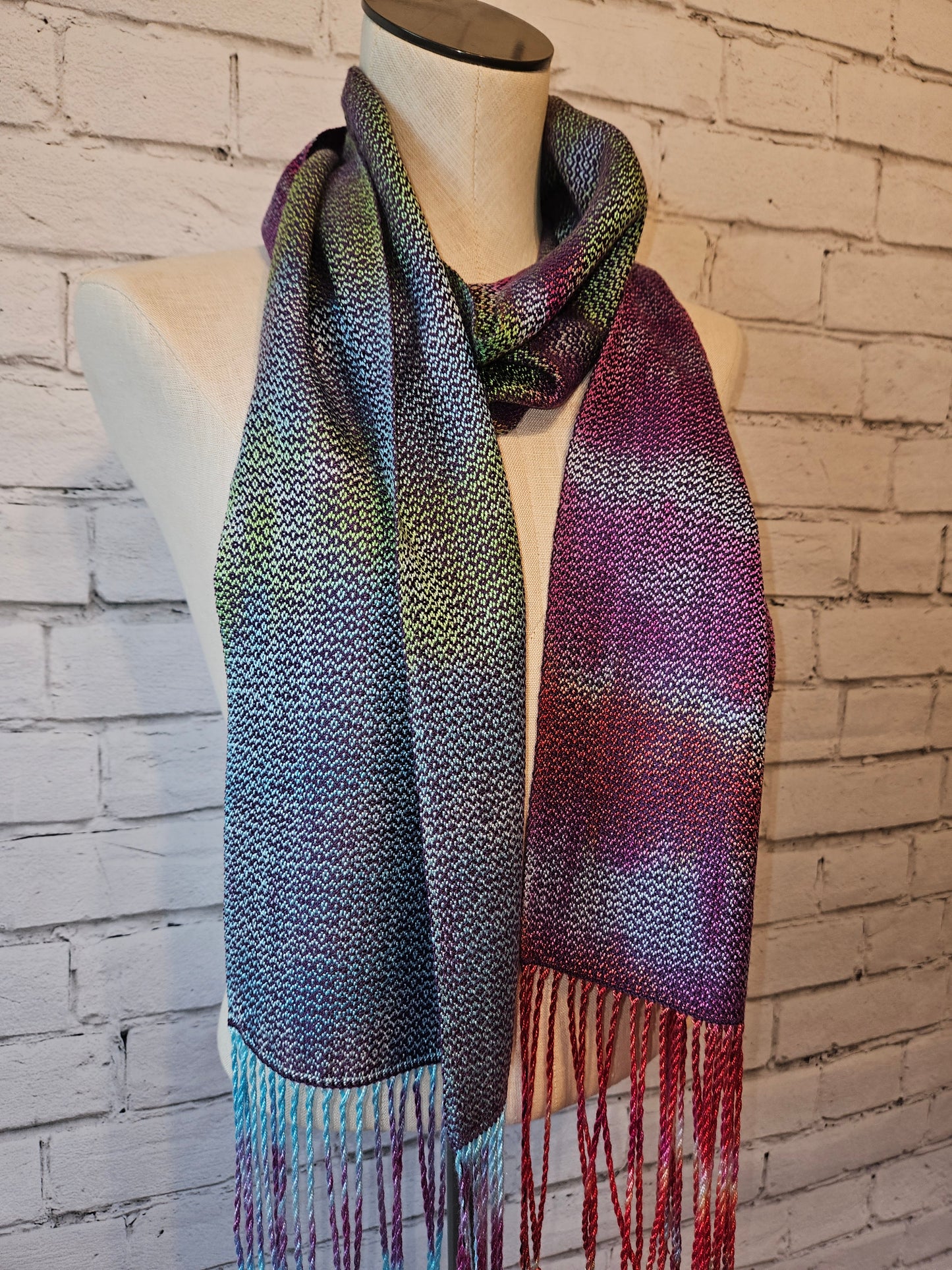 Spring/summer Handpainted Handwoven Scarf