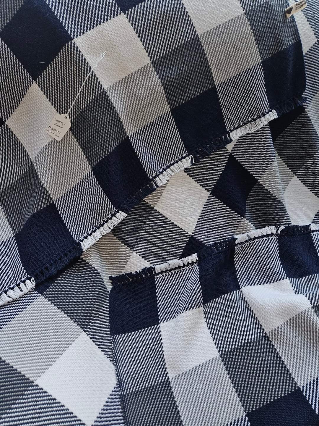 Navy/White/Gray Buffalo Plaid Throw