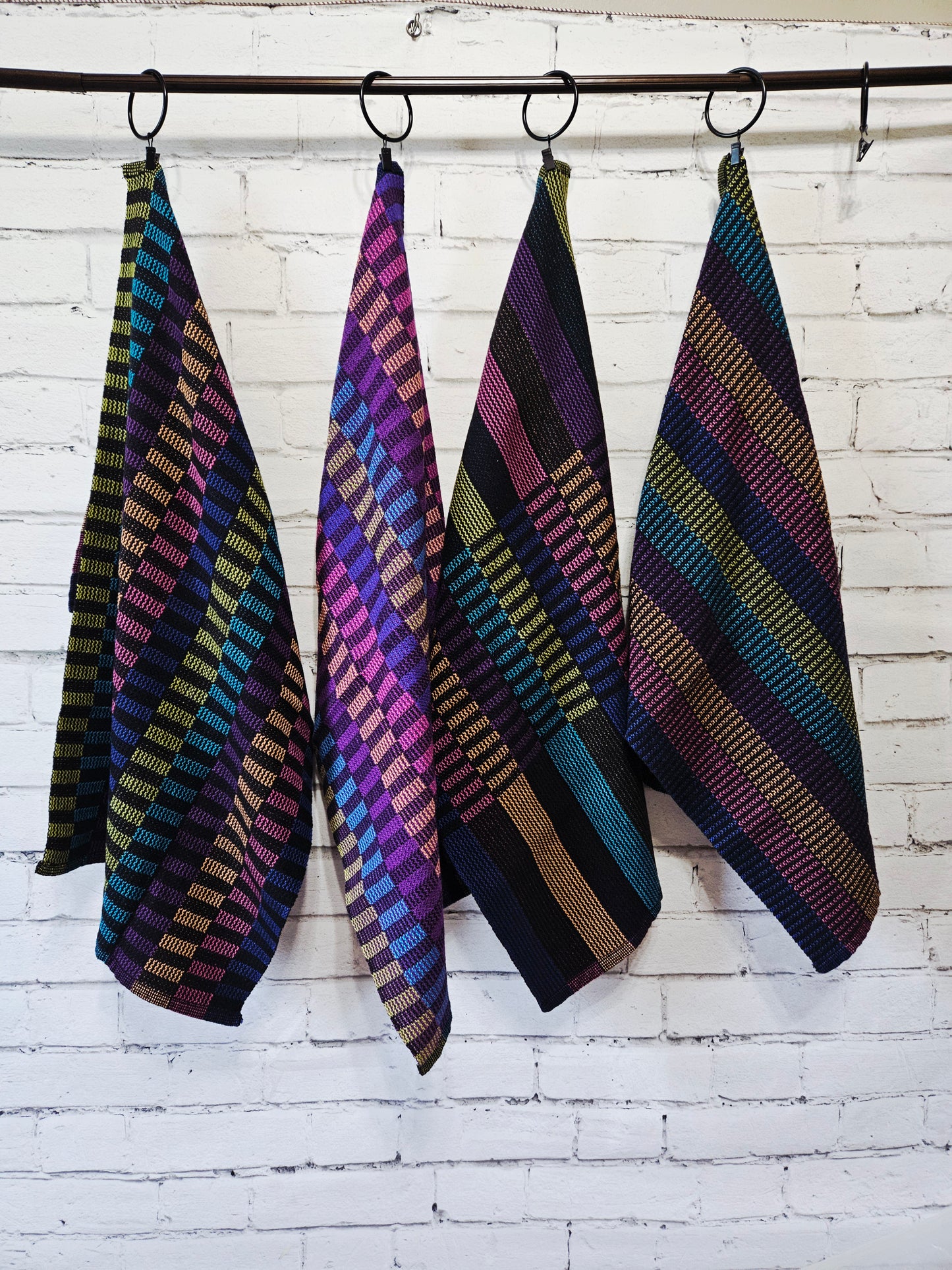 Black neon towels