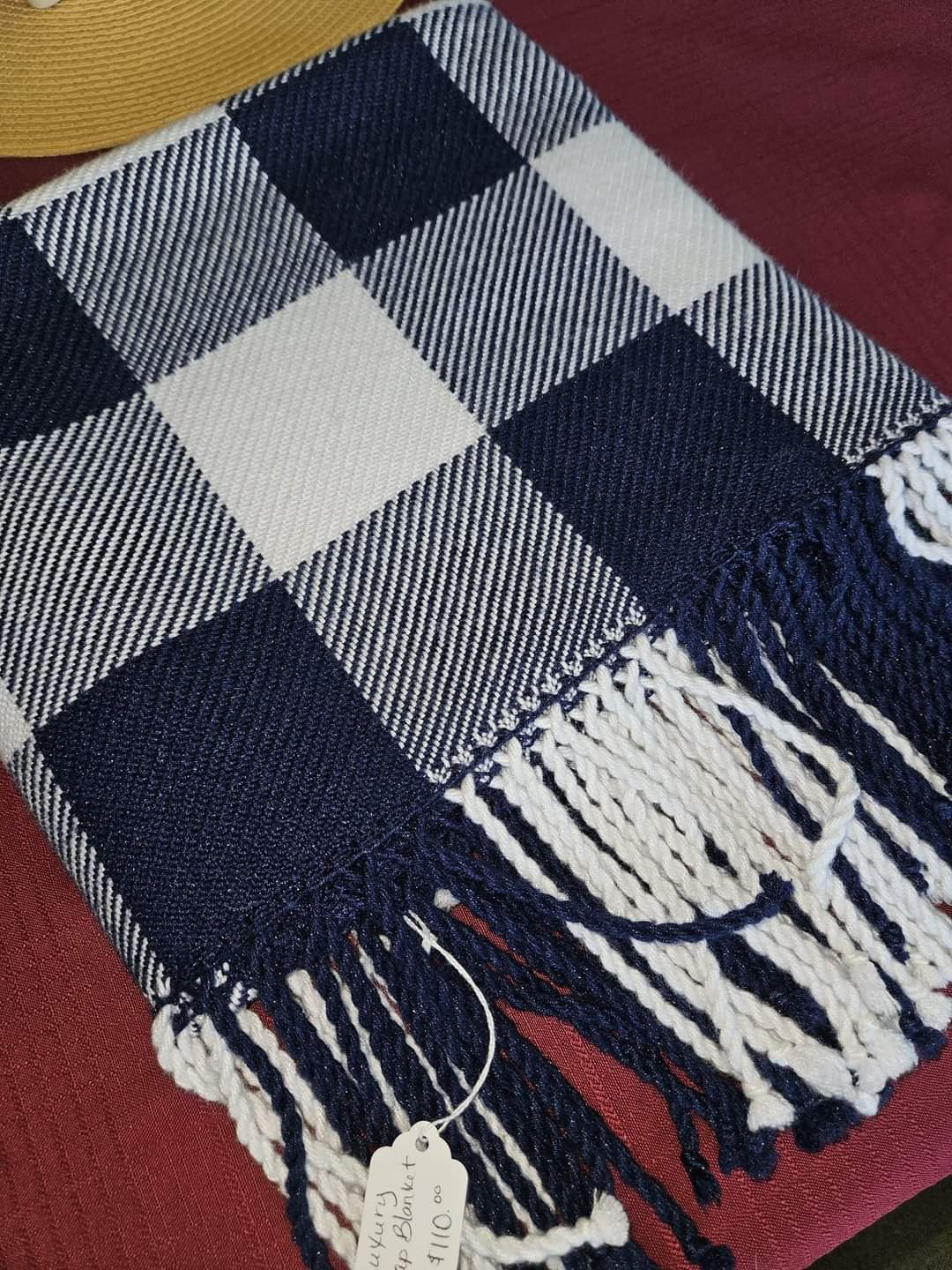 Navy / White Buffalo Plaid Lap Blanket